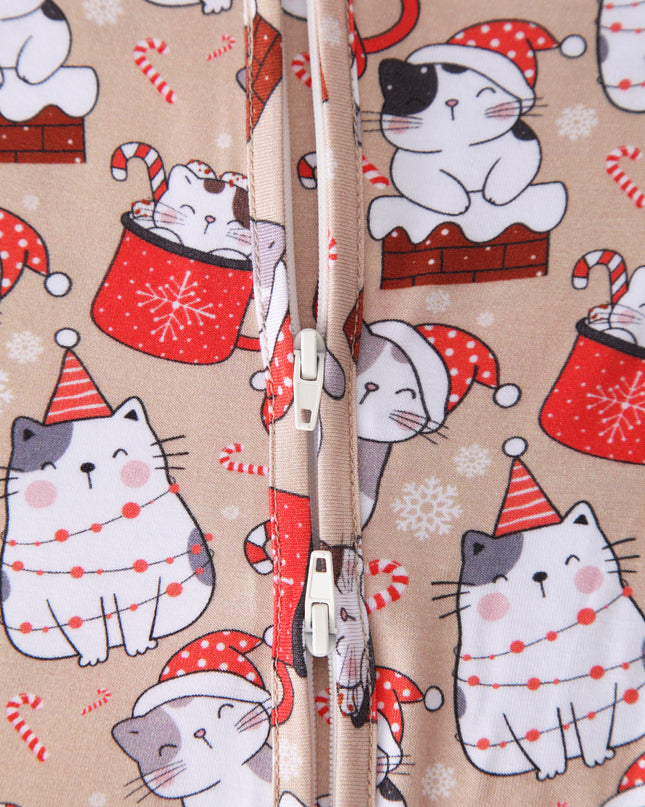 PoshTOT Holiday Kittes Bamboo Baby Convertible Zippy Romper