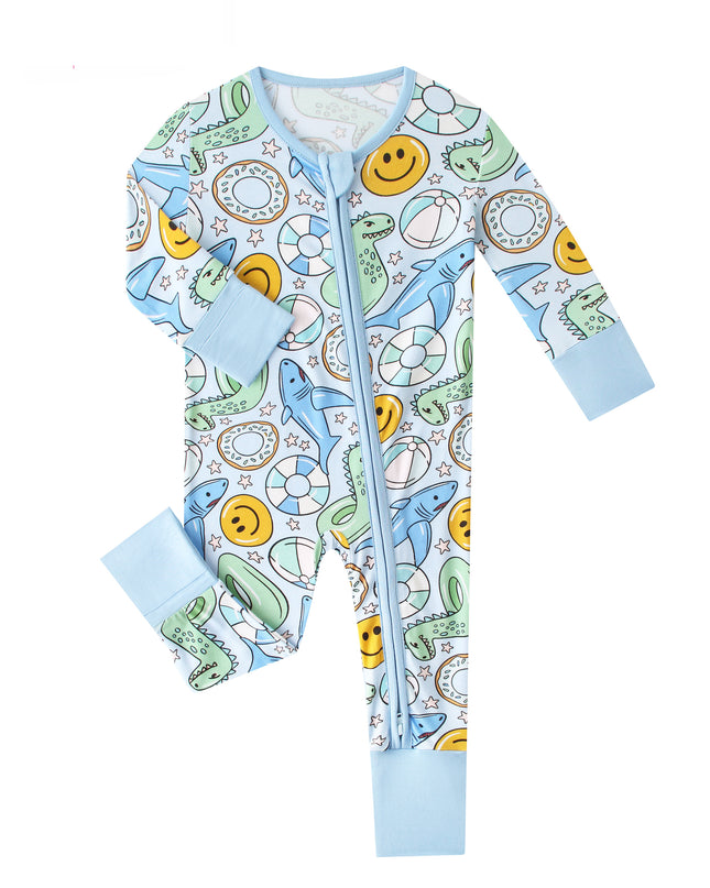 PoshTOT Summer Bamboo Baby Convertible Zippy Romper