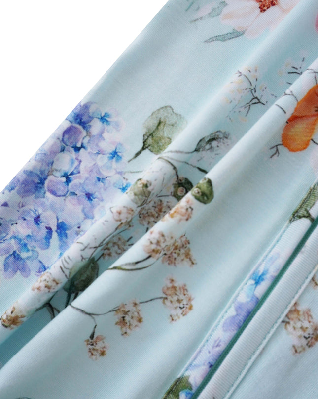 PoshTOT Hydrangea Bamboo Baby Convertible Zippy Romper