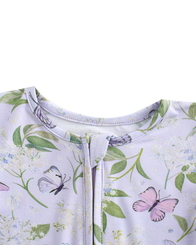 PoshTOT Butterfly Bamboo Baby Convertible Zippy Romper
