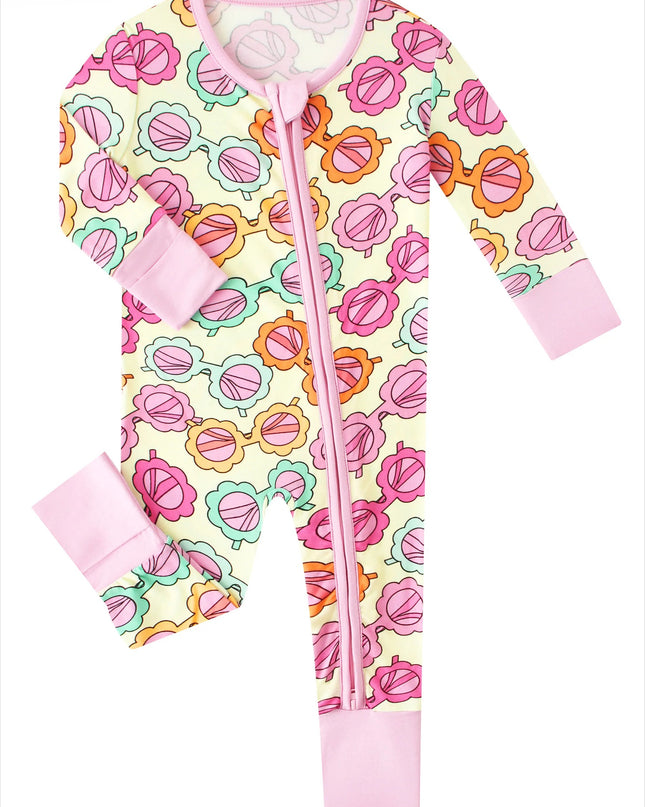 PoshTOT Sunglasses Bamboo Baby Convertible Zippy Romper