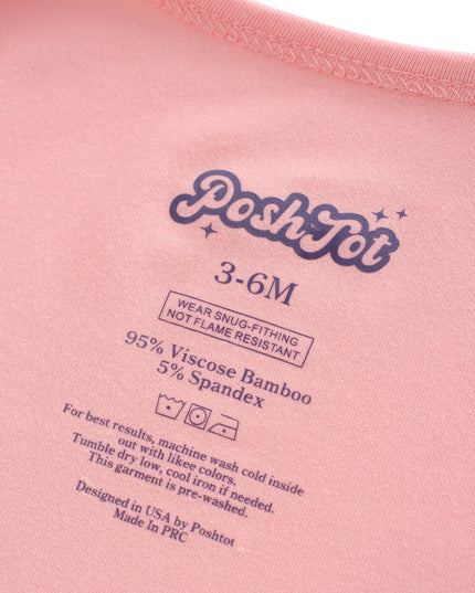 PoshTOT Pink Bamboo Baby Convertible Zippy Romper