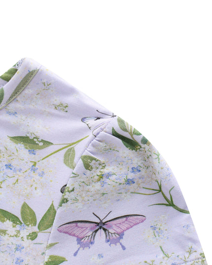 PoshTOT Purple butterfly Bamboo Girls Twirl Dress