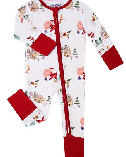 PoshTOT Santa Claus Bamboo Baby Convertible Zippy Romper