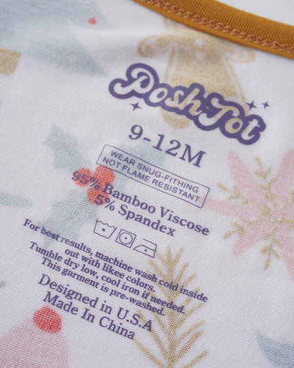 PoshTOT Snowfield Bamboo Baby Convertible Zippy Romper