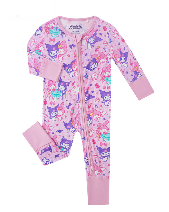 PoshTOT Sanrio Kuromi Bamboo Baby Convertible Zippy Romper