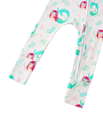 PoshTOT Mermaid Bamboo Baby Convertible Zippy Romper