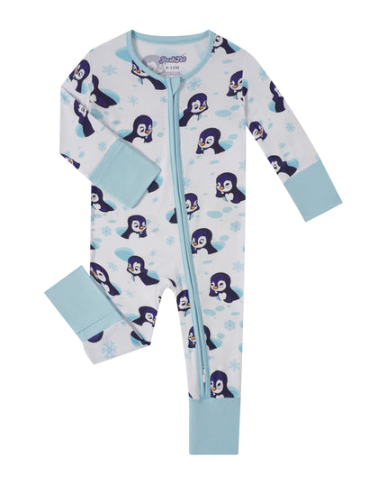 PoshTOT Snowman Penguin Bamboo Baby Convertible Zippy Romper