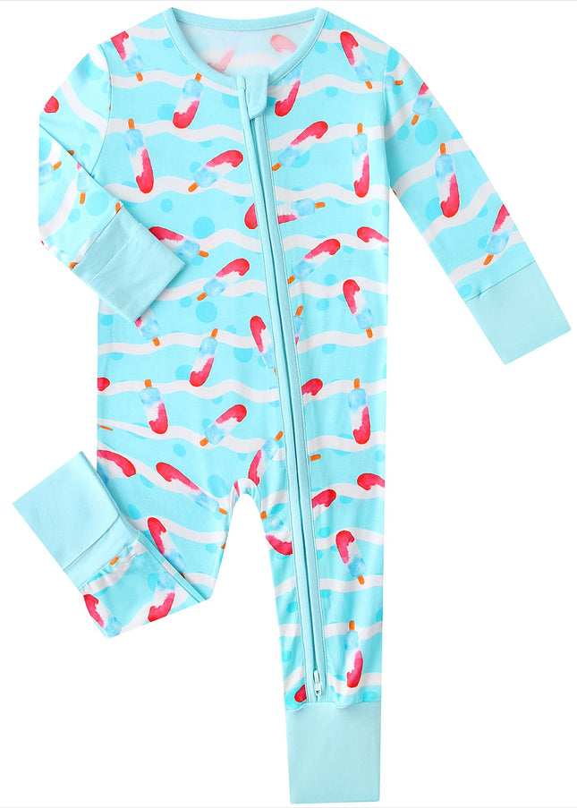 PoshTOT Ice Cream Bamboo Baby Convertible Zippy Romper