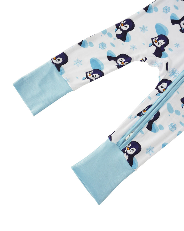 PoshTOT Snowman Penguin Bamboo Baby Convertible Zippy Romper