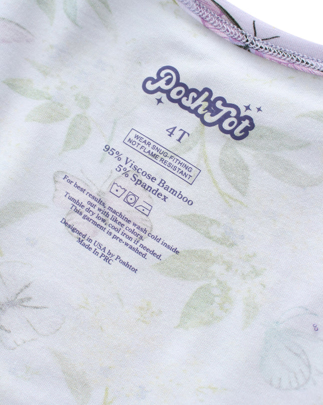 PoshTOT Purple Butterfly Print 2 Piece Short Sleeves PJ Set