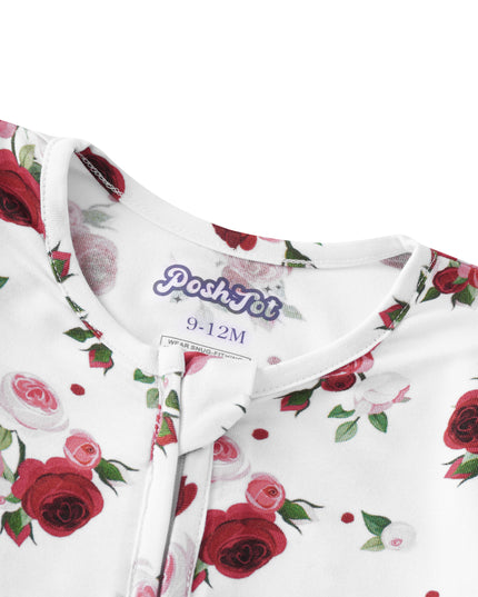 PoshTOT Diana Rose Bamboo Baby Convertible Zippy Romper