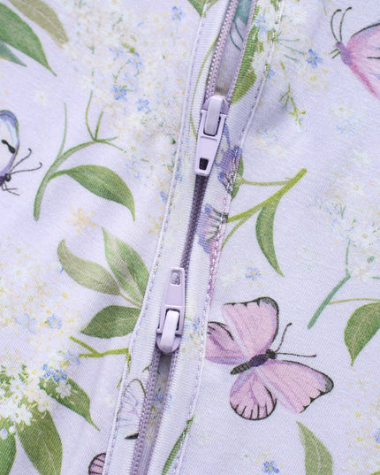 PoshTOT Butterfly Bamboo Baby Convertible Zippy Romper