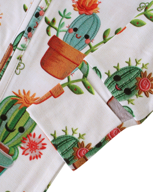 PoshTOT Cactus Bamboo Baby Convertible Zippy Romper