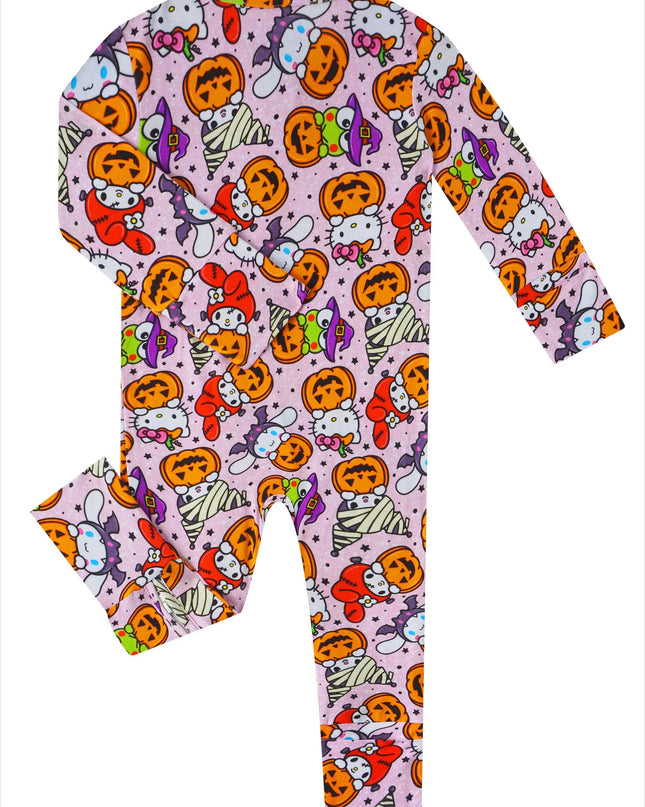 PoshTOT Sanrio Hello Kitty Pumpkin Bamboo Baby Convertible Zippy Romper