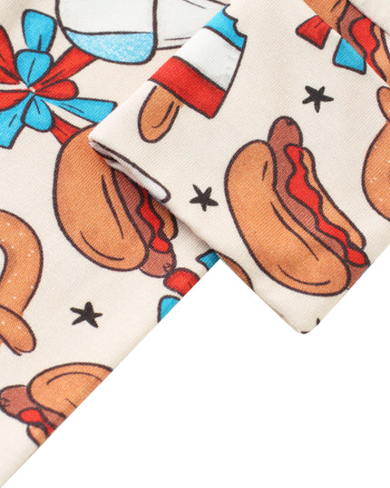 PoshTOT Hamburger Bamboo Baby Convertible Zippy Romper