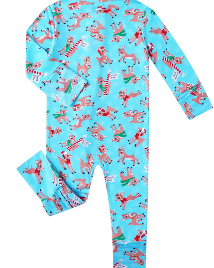 PoshTOT Christmas Reindeer Baby Convertible Zippy Romper
