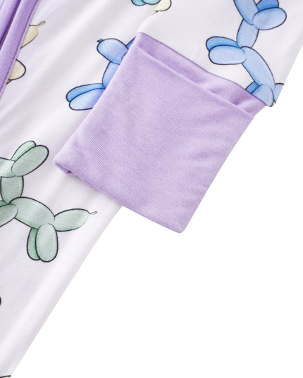 PoshTOT Balloon Puppy Bamboo Baby Convertible Zippy Romper