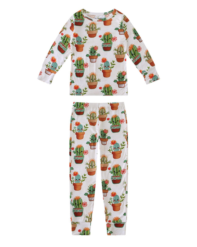 PoshTOT White Cactus Print 2 Piece PJ Set