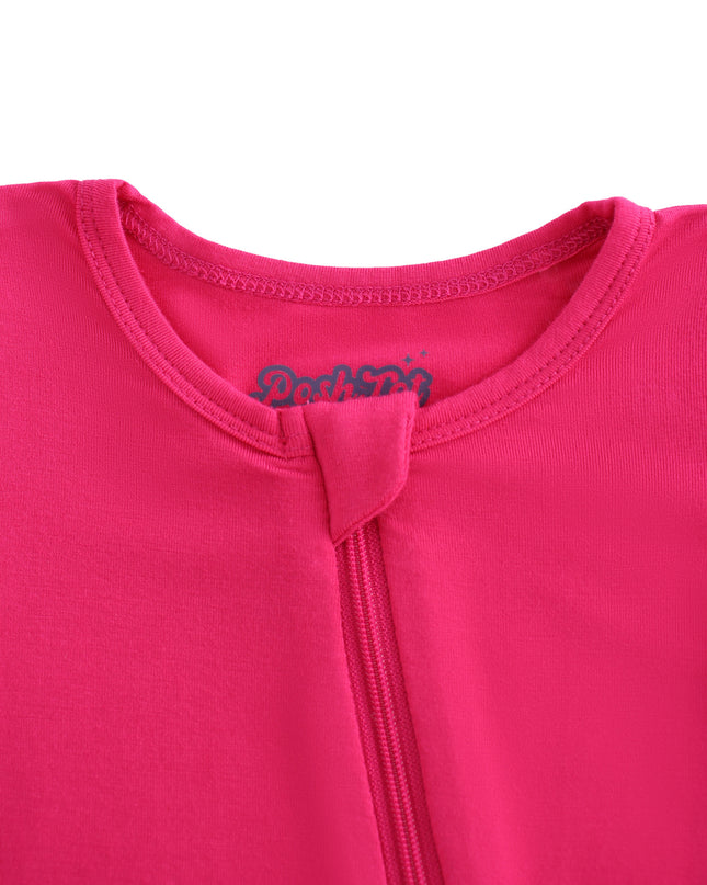 PoshTOT Red Bamboo Baby Convertible Zippy Romper