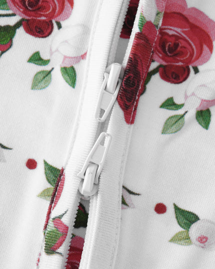 PoshTOT Diana Rose Bamboo Baby Convertible Zippy Romper