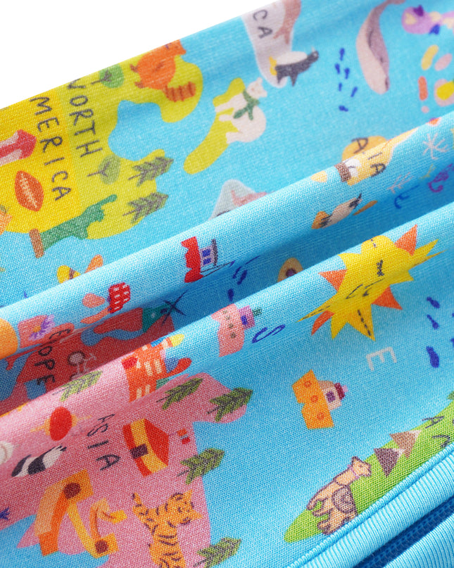 PoshTOT World Map Bamboo Baby Convertible Zippy Romper