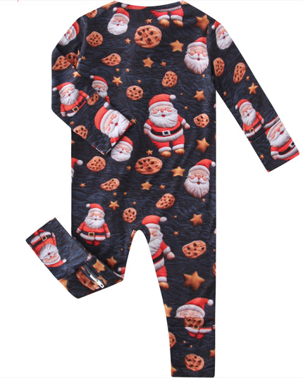 PoshTOT Santa Cookie Bamboo Baby Convertible Zippy Romper