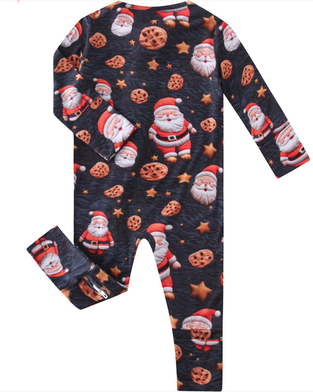 PoshTOT Santa Cookie Bamboo Baby Convertible Zippy Romper