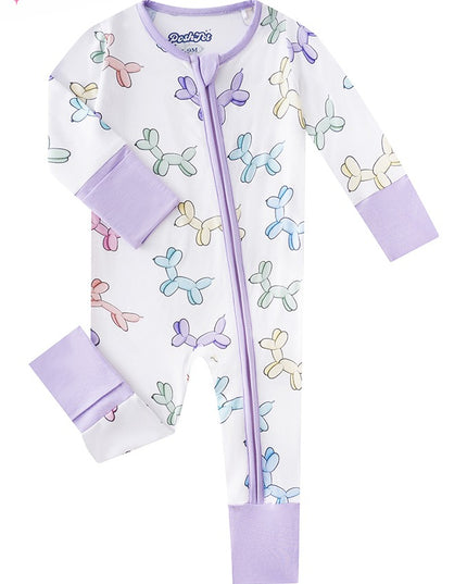 PoshTOT Balloon Puppy Bamboo Baby Convertible Zippy Romper