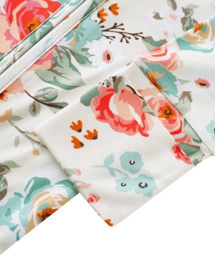 PoshTOT Retro Small Flowers Bamboo Baby Convertible Zippy Romper