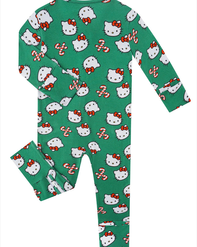 PoshTOT Sanrio Hello Kitty Green Bamboo Baby Convertible Zippy Romper