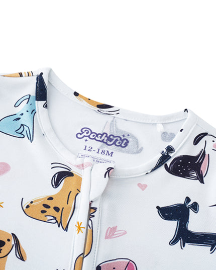 PoshTOT Little Dog Bamboo Baby Convertible Zippy Romper