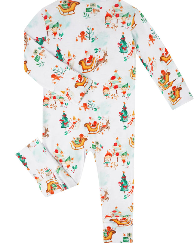 PoshTOT Snowman Bamboo Baby Convertible Zippy Romper