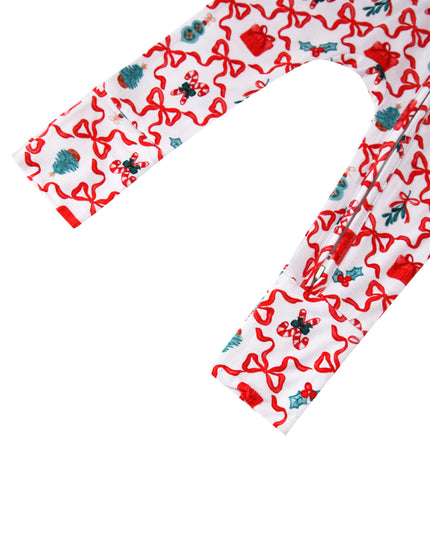 PoshTOT Christmas Gift Baby Bamboo Convertible Zippy Romper