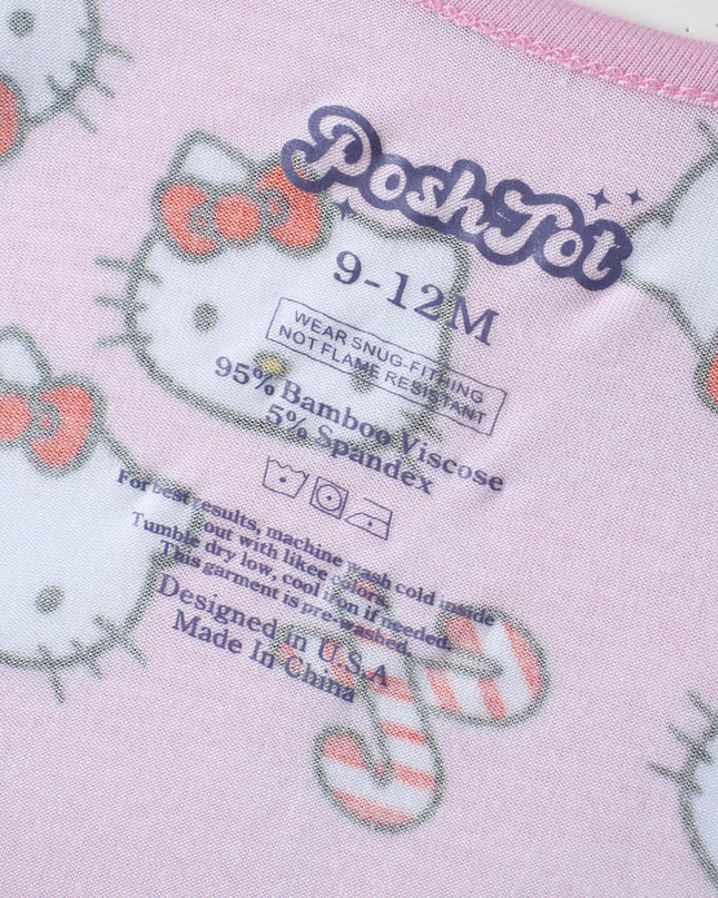 PoshTOT Sanrio Hello Kitty Pink Bamboo Baby Convertible Zippy Romper