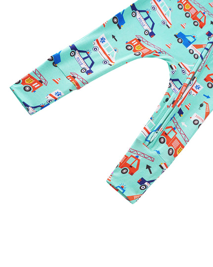 PoshTOT First Responders Bamboo Baby Convertible Zippy Romper