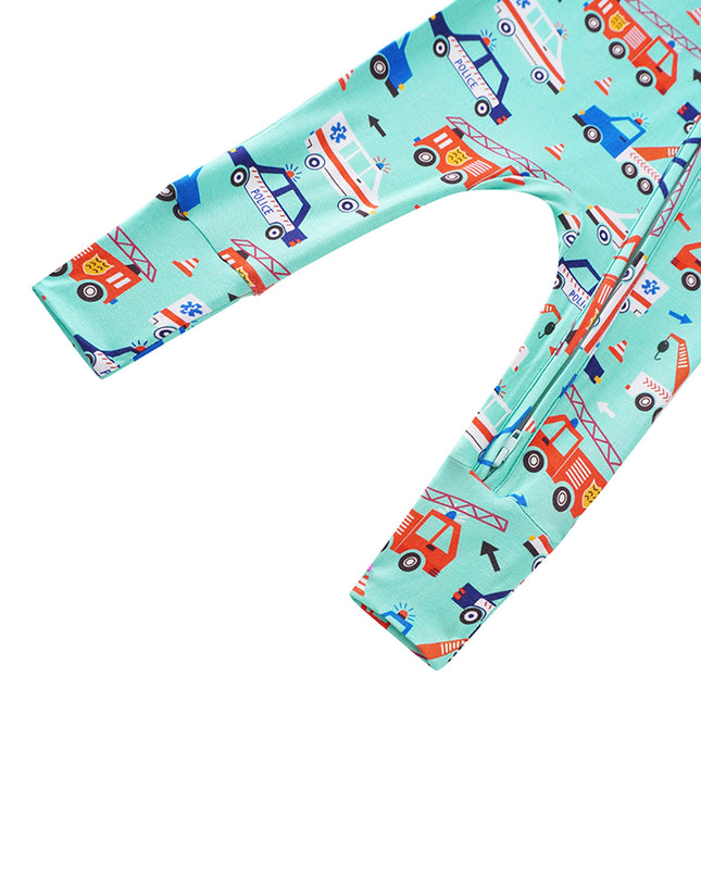 PoshTOT First Responders Bamboo Baby Convertible Zippy Romper