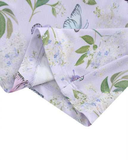 PoshTOT Purple butterfly Bamboo Girls Twirl Dress