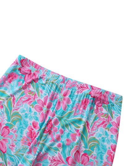 PoshTOT Peony Flower Bamboo Adult Two-Piece Long Sleeve Pajama Set