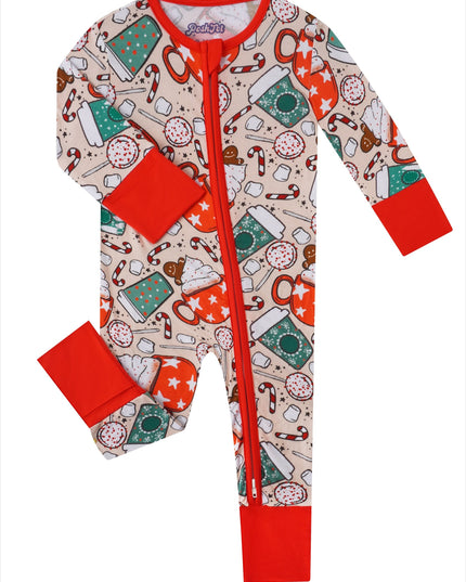 PoshTOT Kitty Coffee Bamboo Baby Convertible Zippy Romper