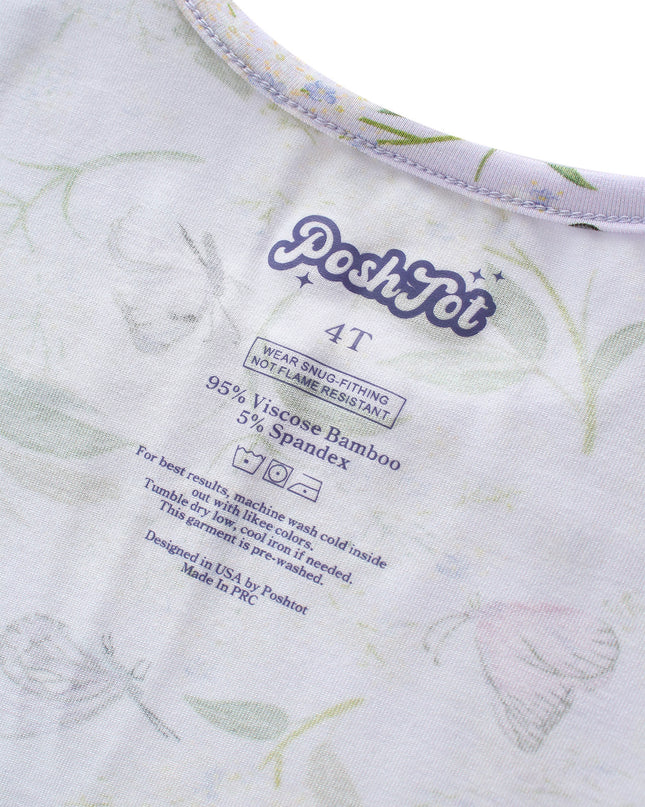 PoshTOT Purple butterfly Bamboo Girls Twirl Dress