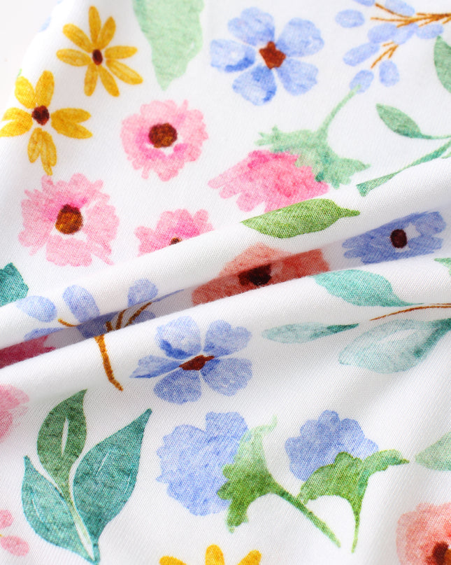 PoshTOT Ditsy Floral Bamboo Baby Convertible Zippy Romper