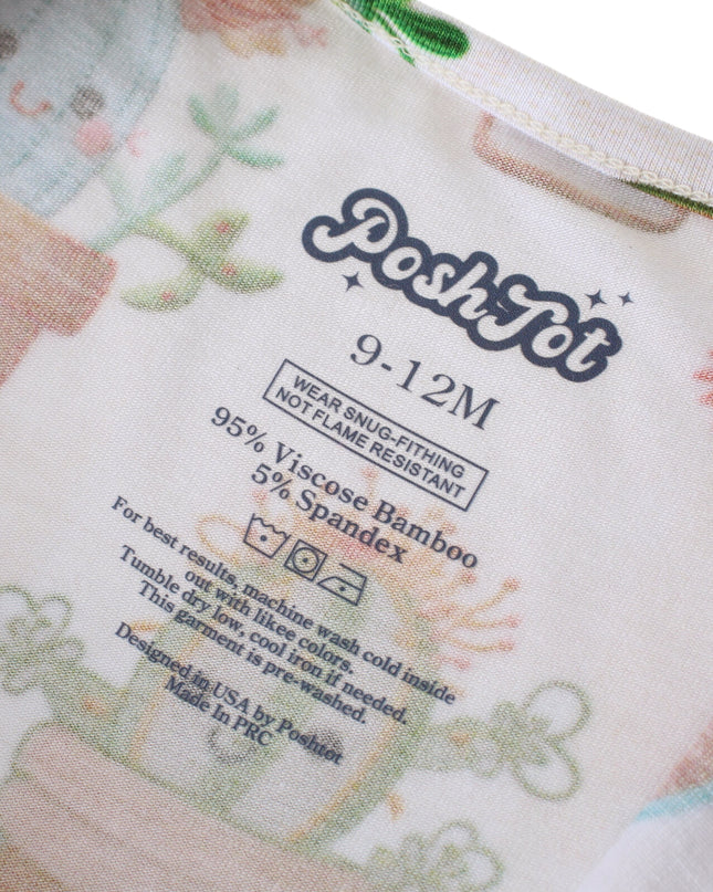 PoshTOT Cactus Bamboo Baby Convertible Zippy Romper