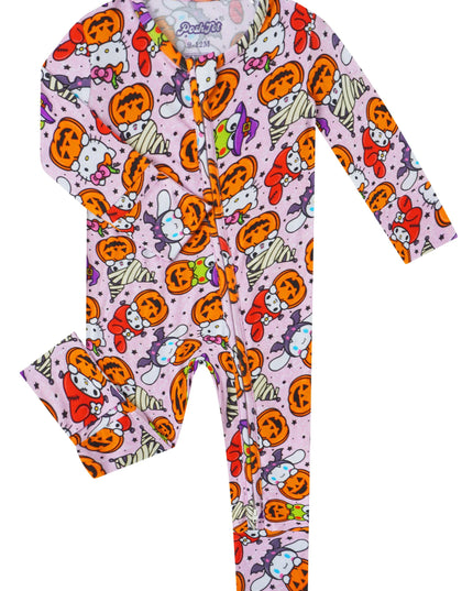 PoshTOT Sanrio Hello Kitty Pumpkin Bamboo Baby Convertible Zippy Romper
