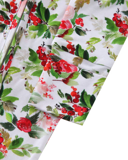 PoshTOT Holiday Flower Bamboo Baby Convertible Zippy Romper