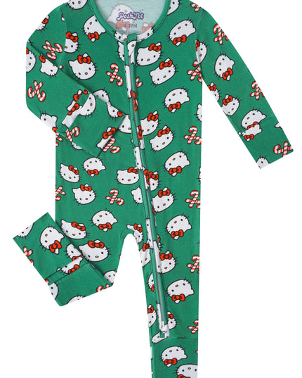 PoshTOT Sanrio Hello Kitty Green Bamboo Baby Convertible Zippy Romper