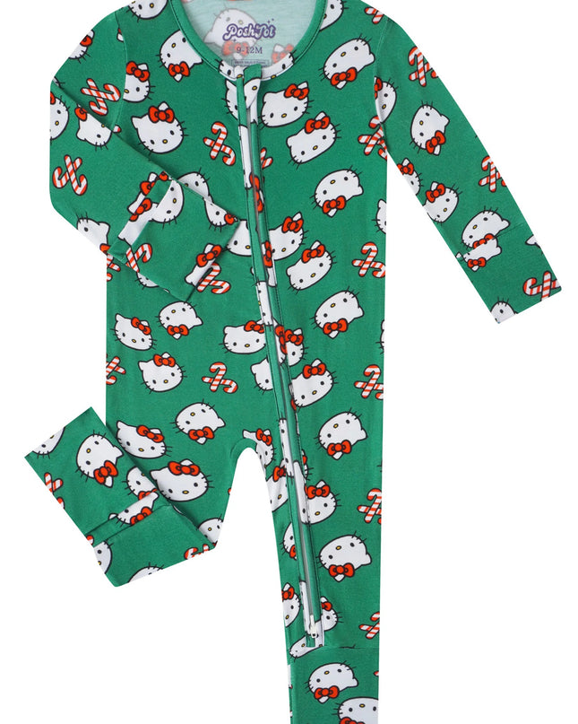 PoshTOT Sanrio Hello Kitty Green Bamboo Baby Convertible Zippy Romper