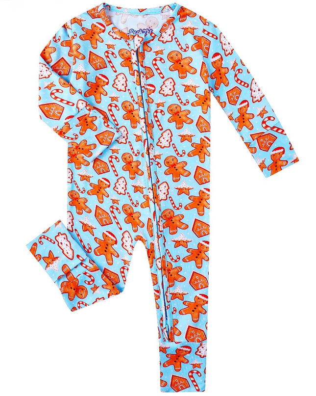 PoshTOT Gingerbread Cookie Bamboo Baby Convertible Zippy Romper