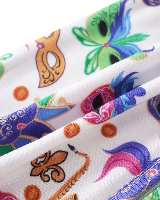 PoshTOT Mardi Gras Bamboo Baby Convertible Zippy Romper