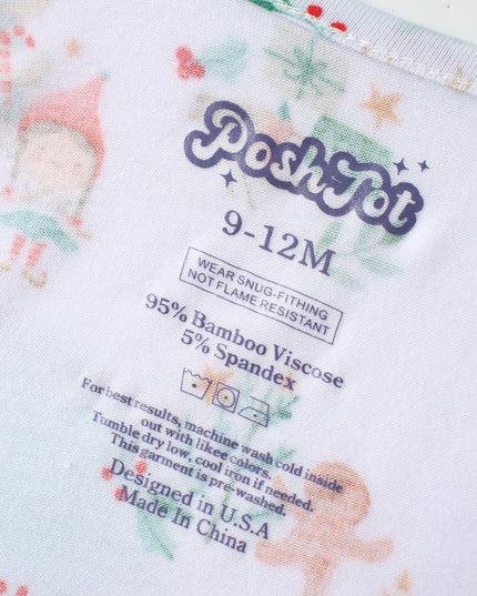 PoshTOT Snowman Bamboo Baby Convertible Zippy Romper